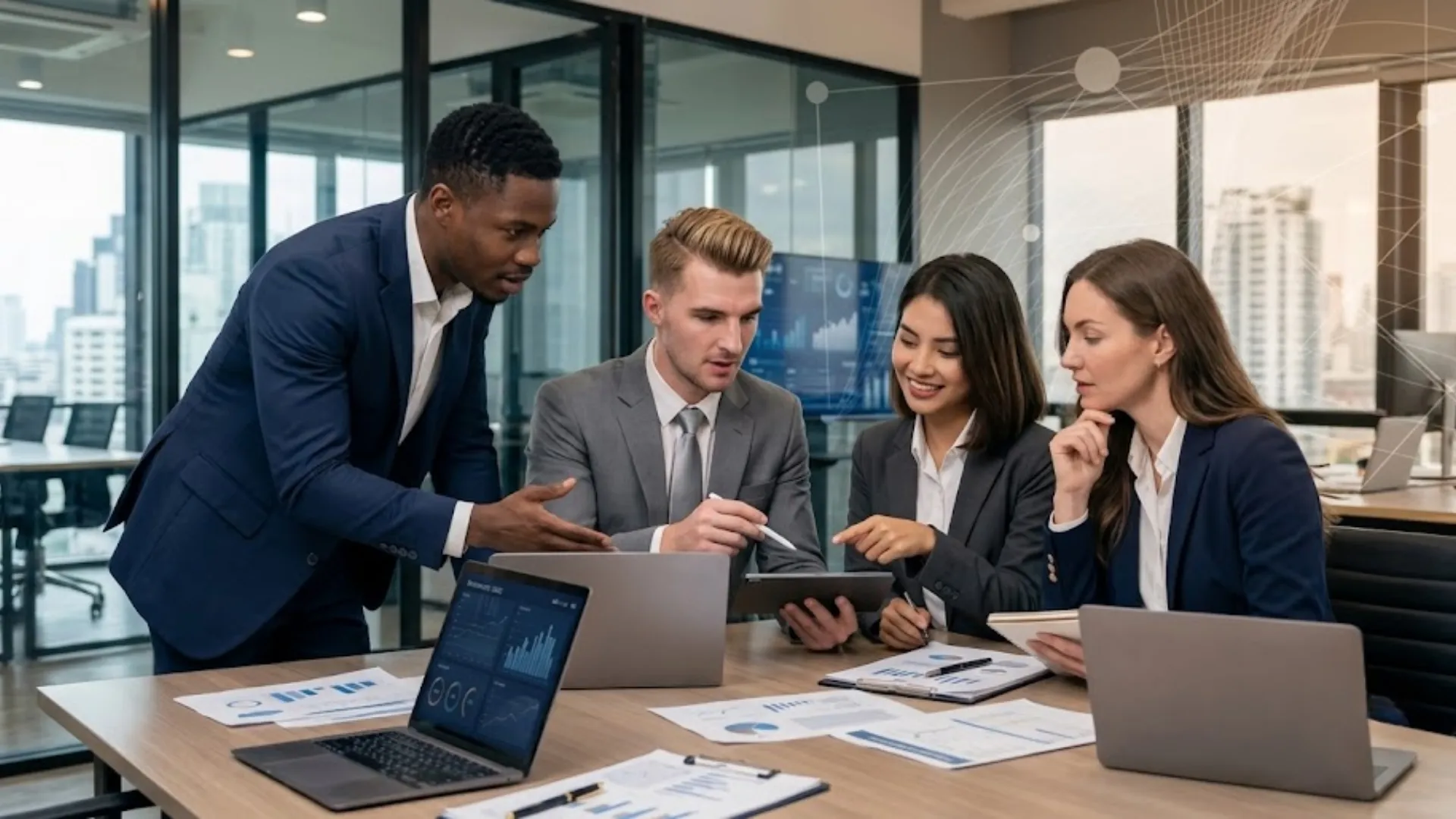 Alex, Maya, Harper, and Orion sharing real-time data across one connected digital workforce