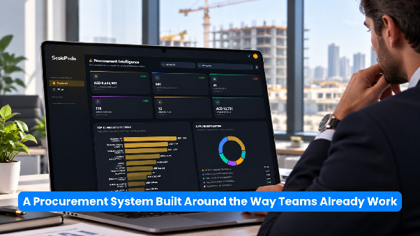 Professional viewing ScalePods procurement intelligence dashboard